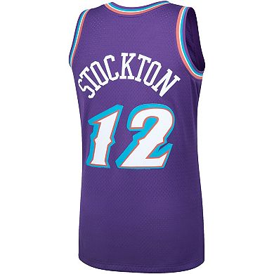 Men's Mitchell & Ness John Stockton Purple Utah Jazz 1996-97 Hardwood Classics Swingman Player Jersey