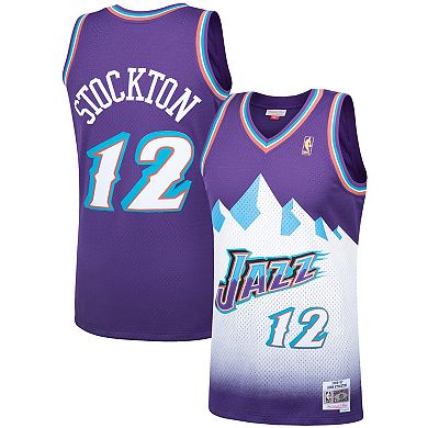Men's Mitchell & Ness John Stockton Purple Utah Jazz 1996-97 Hardwood Classics Swingman Player Jersey