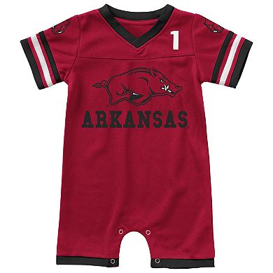 Newborn & Infant Colosseum Cardinal Arkansas Razorbacks Bumpo Football Logo Romper