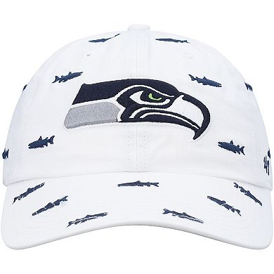 Women's '47 White Seattle Seahawks Confetti Clean Up Adjustable Hat