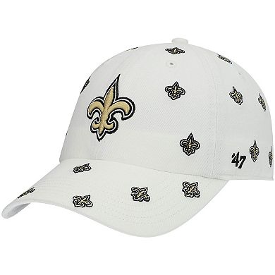 Women's '47 White New Orleans Saints Confetti Clean Up Adjustable Hat