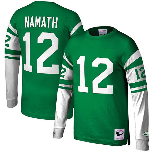 Men's Mitchell & Ness Joe Namath Kelly Green New York Jets Throwback  Retired Player Name &