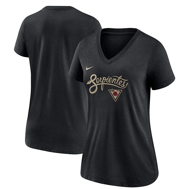Nike Women's Arizona Diamondbacks 2021 City Connect Tri-Blend V-Neck T-Shirt - Black