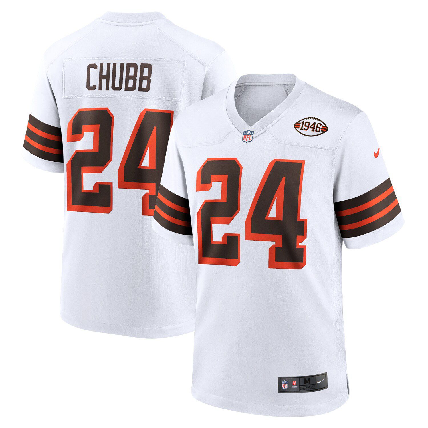 Nike Browns 24 Nick Chubb Grey Inverted Legend Men Jersey