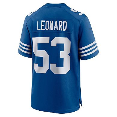 Men's Nike Darius Leonard Royal Indianapolis Colts Alternate Game Jersey
