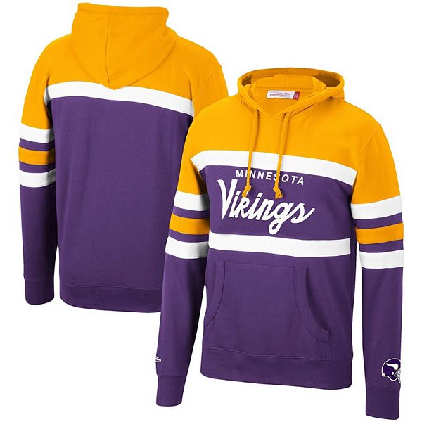 Men's Mitchell & Ness Gold Minnesota Vikings All Over 2.0 Pullover  Sweatshirt