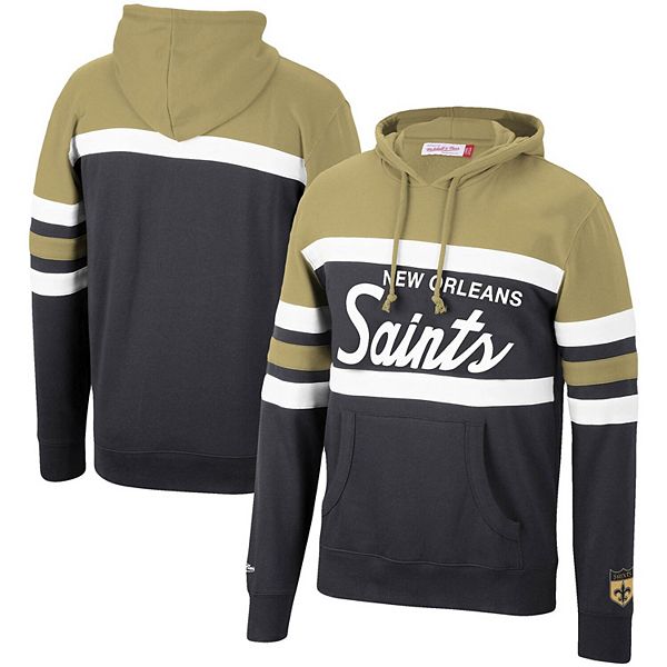 Men's Mitchell & Ness Gold/Black New Orleans Saints Head Coach Pullover  Hoodie