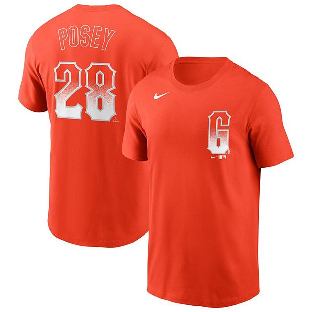 Men's Nike Buster Posey Orange San Francisco Giants 2021 City Connect Name  & Number T-Shirt