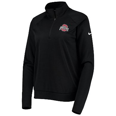 Women's Nike Black Ohio State Buckeyes Pacer Raglan Performance Quarter-Zip Jacket