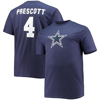 Men's Fanatics Branded Dak Prescott Navy Dallas Cowboys Big & Tall Player Name & Number T-Shirt