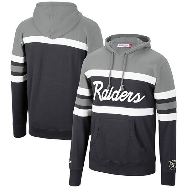 Men's Mitchell & Ness Silver Las Vegas Raiders Head Coach Pullover Hoodie