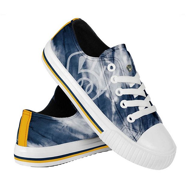 Youth Milwaukee Brewers FOCO Tie-Dye Canvas Sneakers