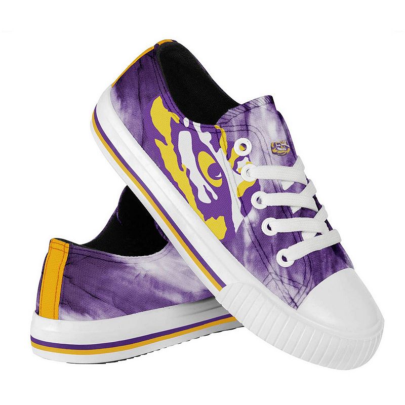 Youth FOCO LSU Tigers Tie-Dye Canvas Sneakers, Kids Unisex, Size: Large, Pu