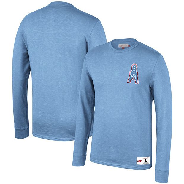 Houston Oilers Mitchell & Ness Slub Knit Long Sleeve T-Shirt - Light
