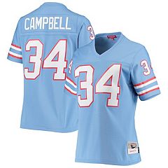 Men's Mitchell & Ness Earl Campbell Light Blue Houston Oilers 1984 Retired Player Name Number Long Sleeve T-Shirt