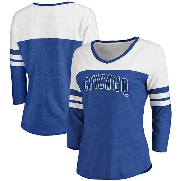 Buffalo Bills Fanatics Branded Women's Durable Raglan 3/4-Sleeve T-Shirt -  White/Royal