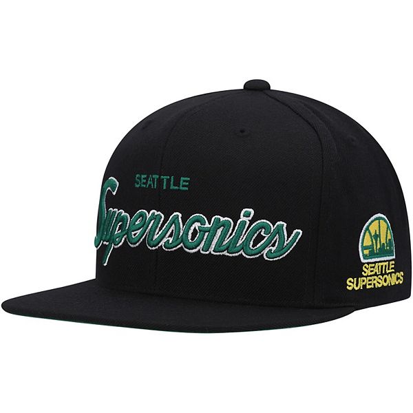 Mitchell & Ness Seattle Supersonics True Tap Hardwood Classic Snapback Hat, MITCHELL & NESS HATS, CAPS