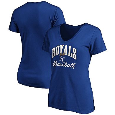 Women's Fanatics Branded Royal Kansas City Royals Victory Script V-Neck T-Shirt