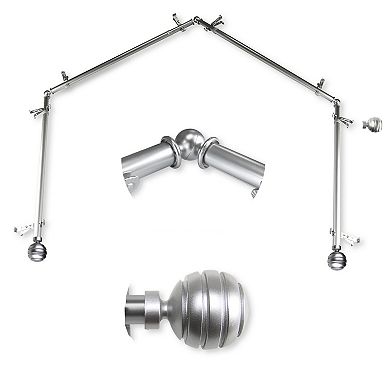 Rod Desyne Poise 13/16" 4-Sided Bay Window Curtain Rod