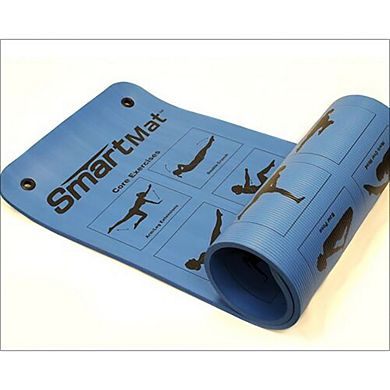 Prism Fitness 16mm Thick Smart Self-Guided Stretching and Exercise Mat, Blue