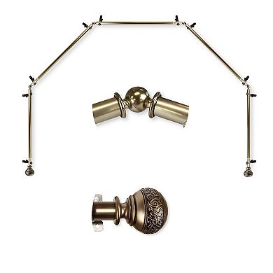 Rod Desyne Naomi 13/16" 5-Sided Bay Window Curtain Rod