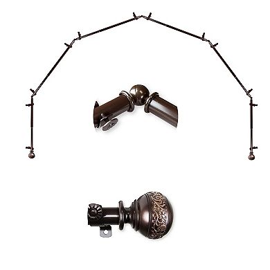 Rod Desyne Naomi 13/16" 6-Sided Bay Window Curtain Rod