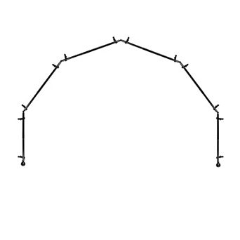 Rod Desyne Poise 13/16" 6-Sided Bay Window Curtain Rod