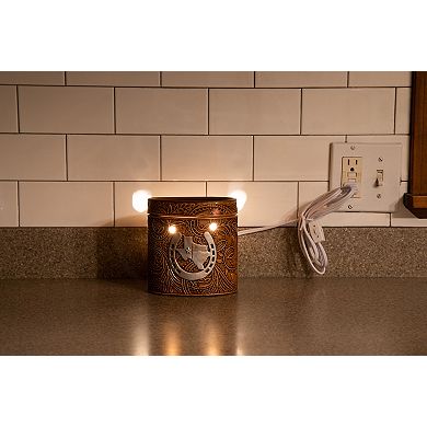 Scentsationals Home Fragrance Texas Leather Embossed Full-Size Wax Warmer with 25 Watt Light Bulb