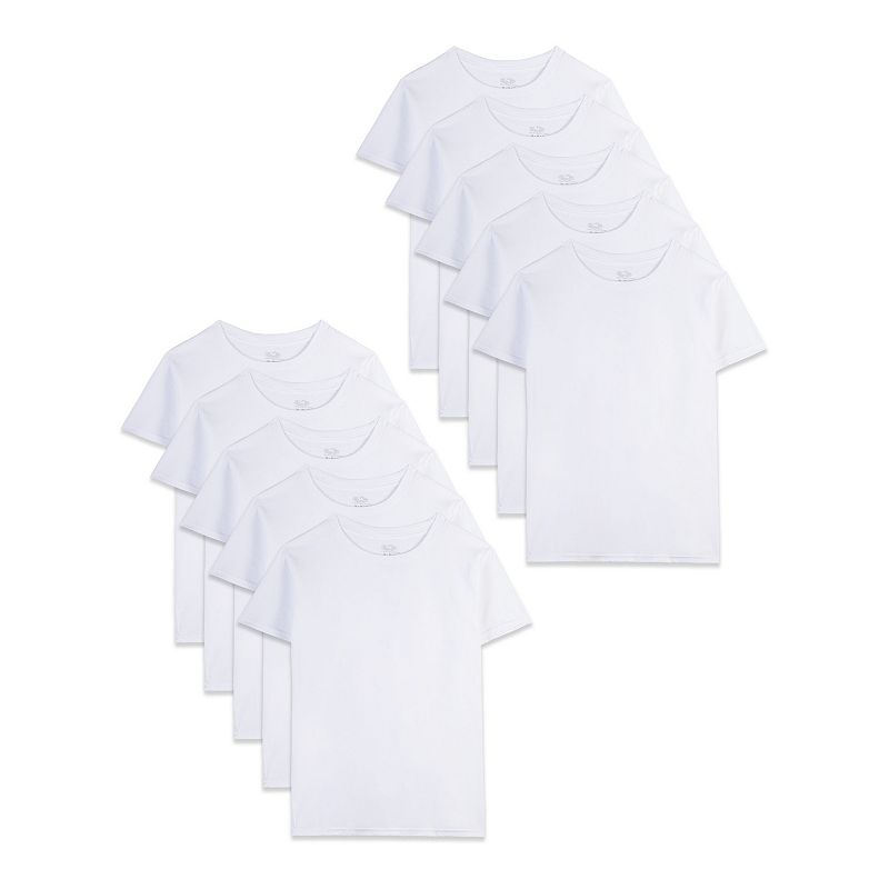 Toddler Boy Fruit of the Loom Signature 10-Pack White Crewneck Tees, Toddle