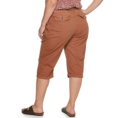 Plus Size Sonoma Goods For Life® Rib Waistband Utility Capri Pants