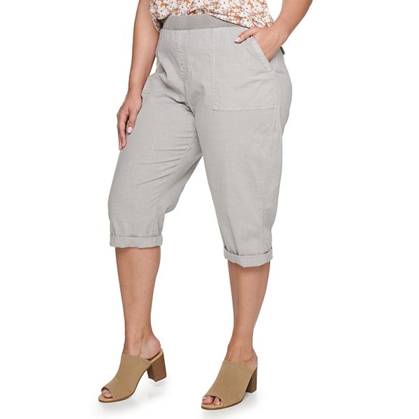 Plus Size Sonoma Goods For Life® Rib Waistband Utility Capri Pants