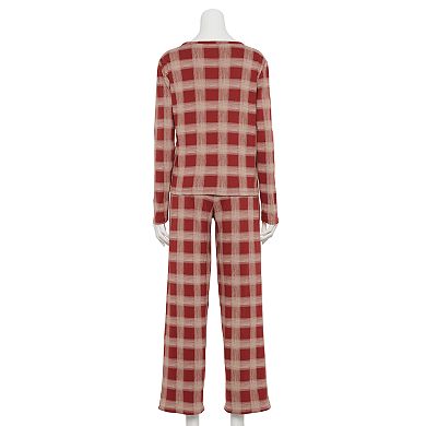Women's LC Lauren Conrad Long Sleeve Pajama Top & Pajama Pants Sleep Set