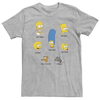 Big & Tall The Simpsons Character Head Scatter Tee