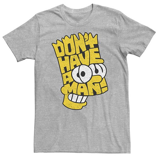 Big & Tall The Simpsons Bart Big Head Text Fill Tee