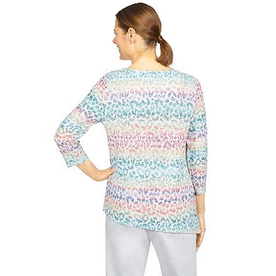 Petite Alfred Dunner Chevron Patchwork Knit Top