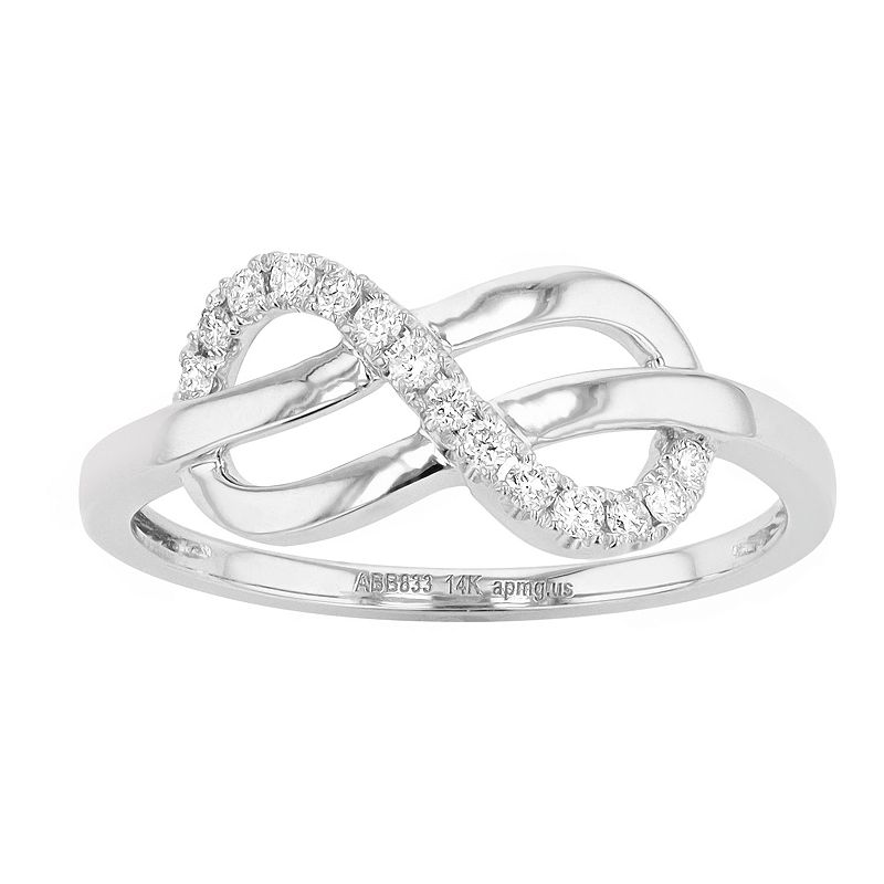 Ava Blue 14k White Gold 1/10 Carat T.W. Diamond Infinity Promise Ring, Wome