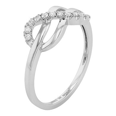 Ava Blue 14k White Gold 1/10 Carat T.W. Diamond Infinity Promise Ring