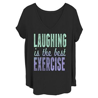 Juniors' Plus Size "Laughing Is The Best Exercise" Tee