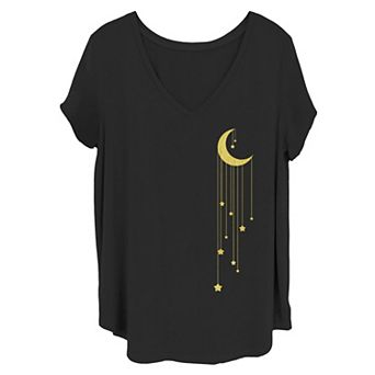 Juniors' Plus Size Moon & Stars Graphic Tee
