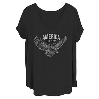 Juniors' Plus Size America 1776 Bald Eagle Tee