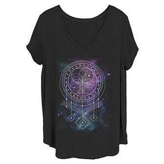 Juniors' Plus Size Dream Catcher Watercolor Tee