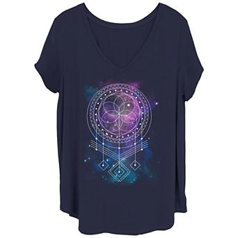Juniors' Plus Size Dream Catcher Watercolor Tee