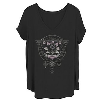Juniors' Plus Size Lotus Flower Tee