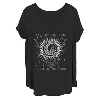 Juniors' Plus Size Sun & Moon Boho Tee