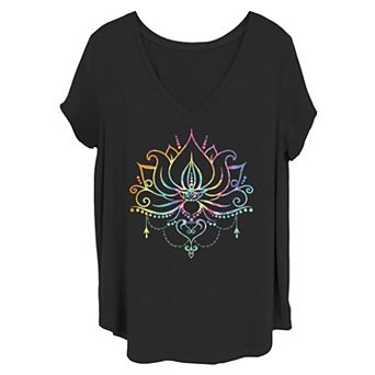 Juniors' Plus Size Tie Dye Lotus Bloom Tee