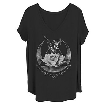 Juniors' Plus Size Lotus Flower Tee