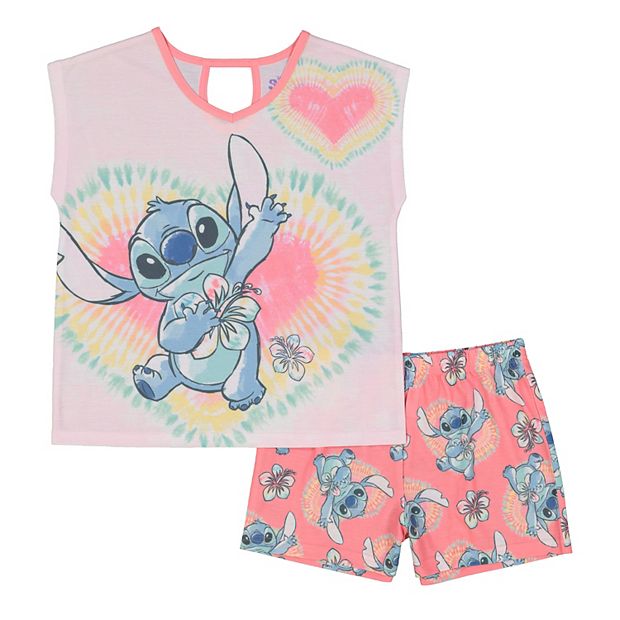 Disney's Lilo & Stitch Girls 6-16 Tie Dye Love Top & Shorts Pajama Set