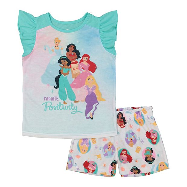 Disney Princess Pajamas Girls X-Small 4-5 Short Sleeve Shirt Shorts CUTE PJ  Set