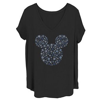 Disney's Mickey Mouse Juniors' Plus Snowflake Fill Tee
