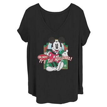 Disney's Mickey Mouse Juniors' Plus Oh Boy It's The Holidays Christmas Tee